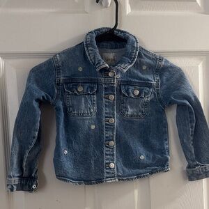 Cat & Jack Blue Jean Jacket with Floral Details